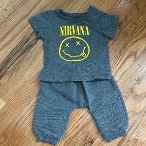 Nirvana Matching Set Tee Shirt Moto Jogger Sweat Pants